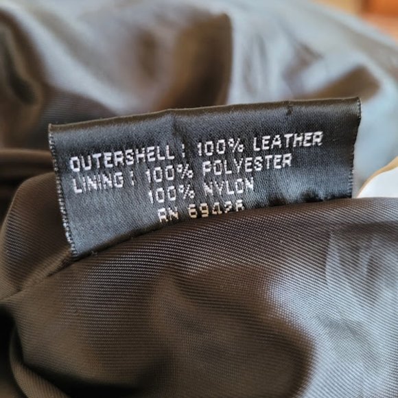 SOLD: VTG 90s Black Leather Maxima Medium Wilsons Zip Sexy Biker Retro Goth - Picture 8 of 10